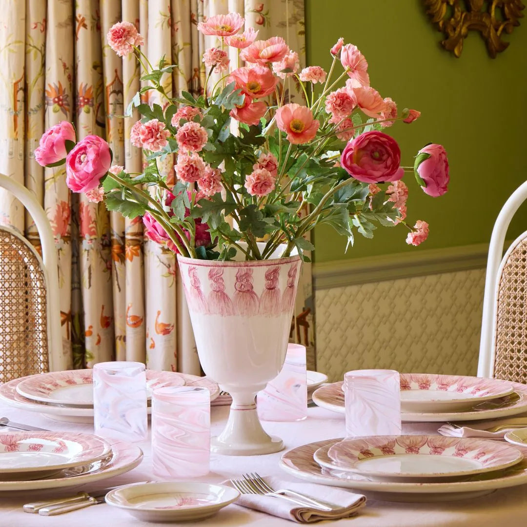 Powder Pink Tassel Dinner Plate