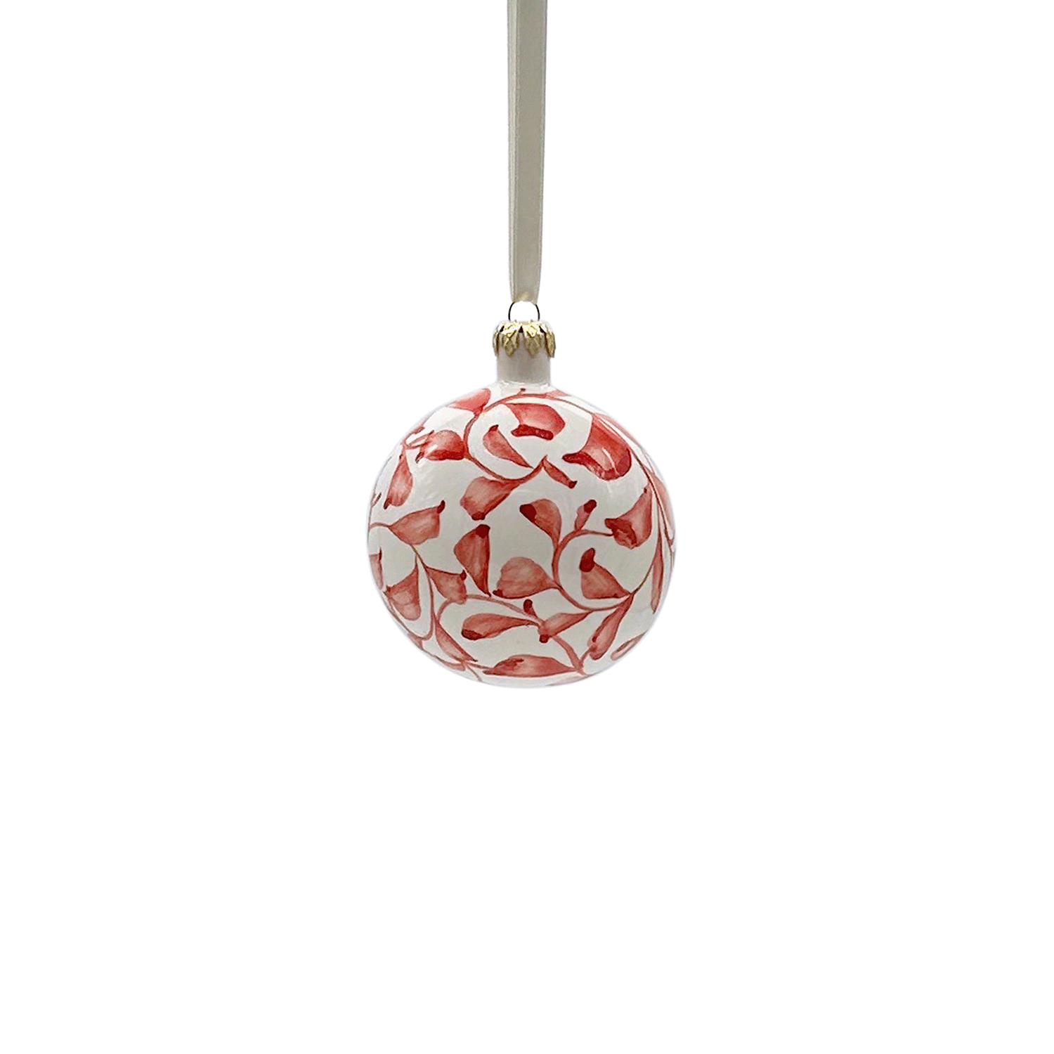 Red Scroll Christmas Baubles (Set of 3)