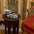 Navy Blue Stripes Coffee Cup & Saucer