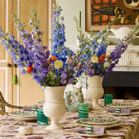 Cream Beaded Vase