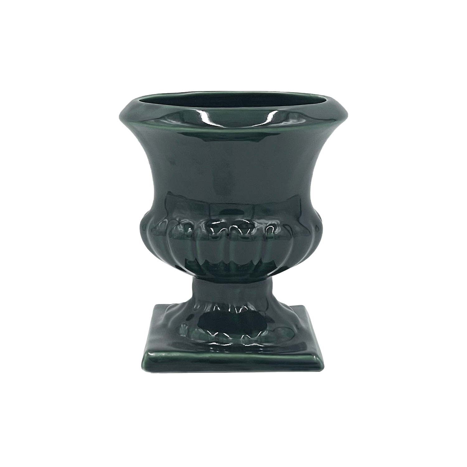 Emerald Green Fluted Vase