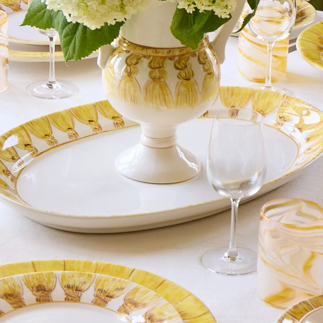 Sunflower Yellow Tassel Serving Platter