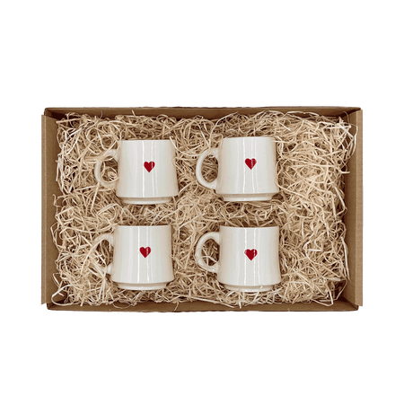 Small Love Heart Mugs (Set of 4)