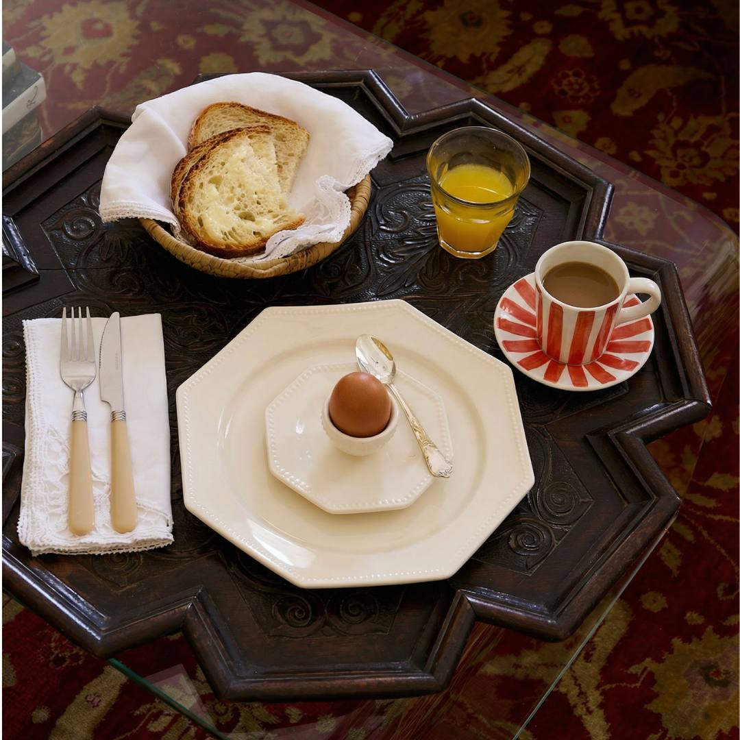 Red Stripes Espresso Cup & Saucers (Set of 4)