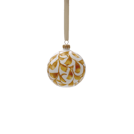 Yellow Scroll Christmas Baubles (Set of 3)