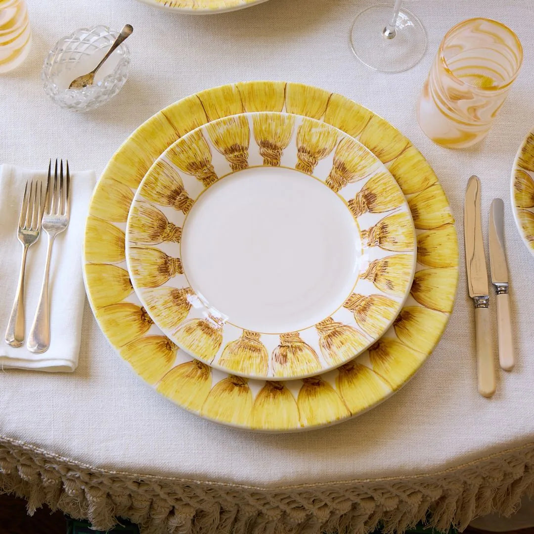 Sunflower Yellow Tassel Charger Plate
