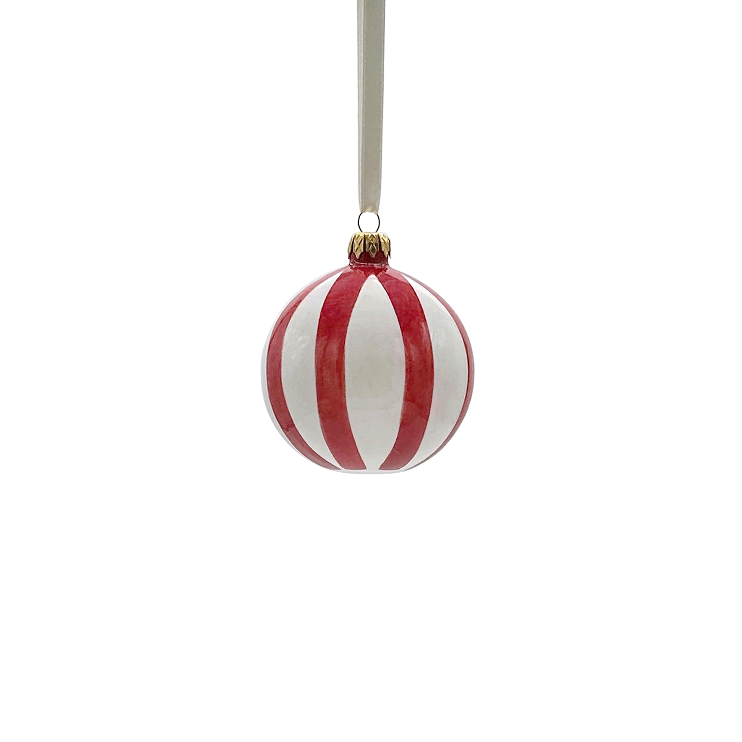 Red Stripes Christmas Baubles (Set of 3)