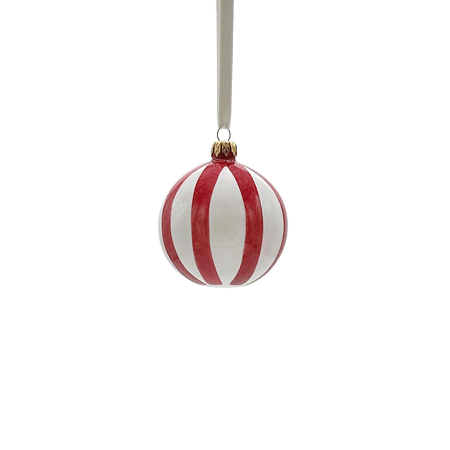 Red Stripes Christmas Baubles (Set of 3)