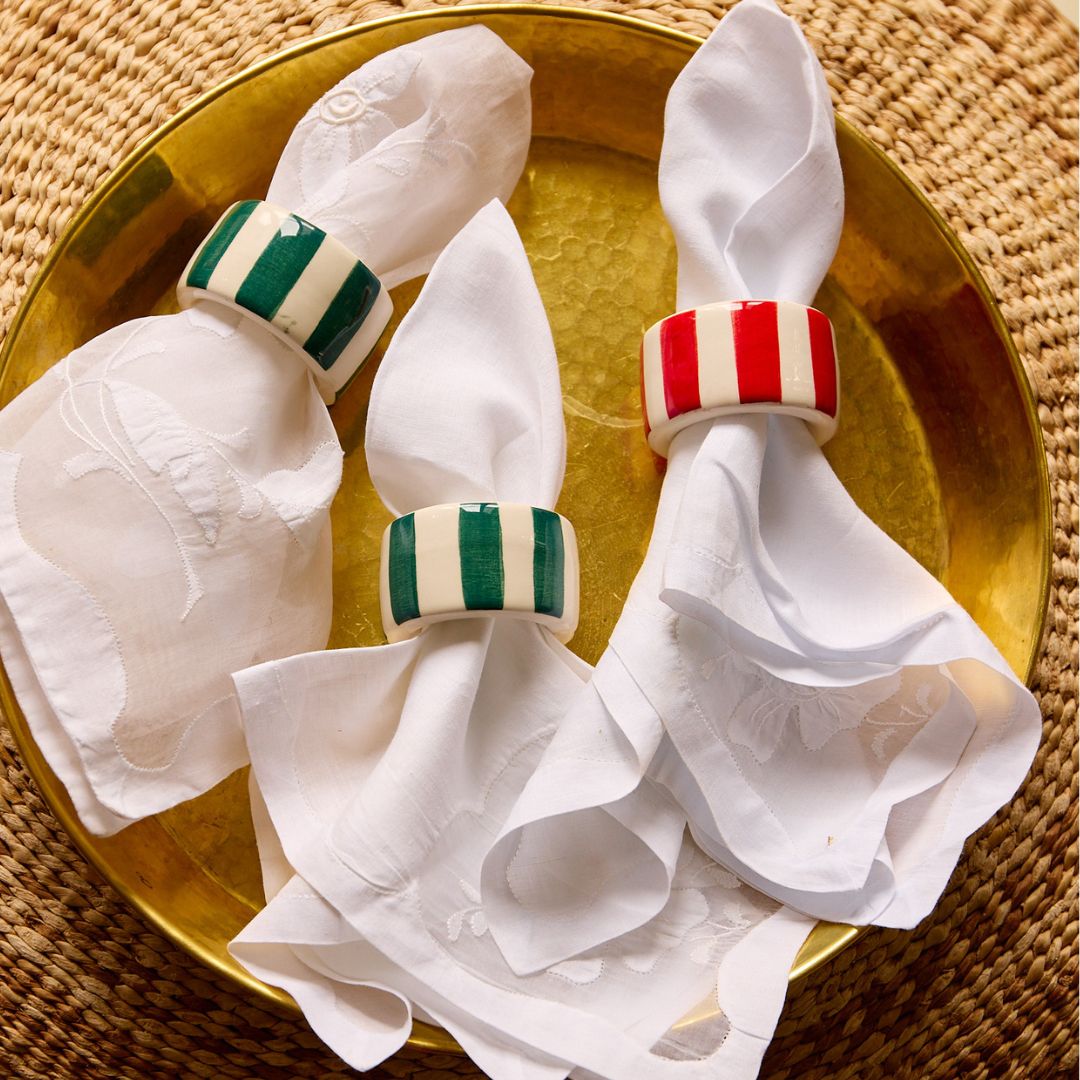 Red Stripes Napkin Ring