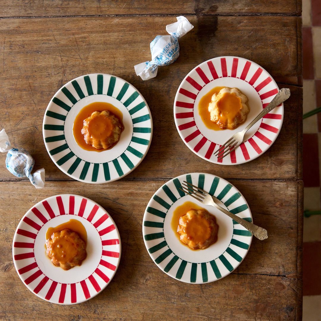 Green Stripes Side Plates (Set of 4)