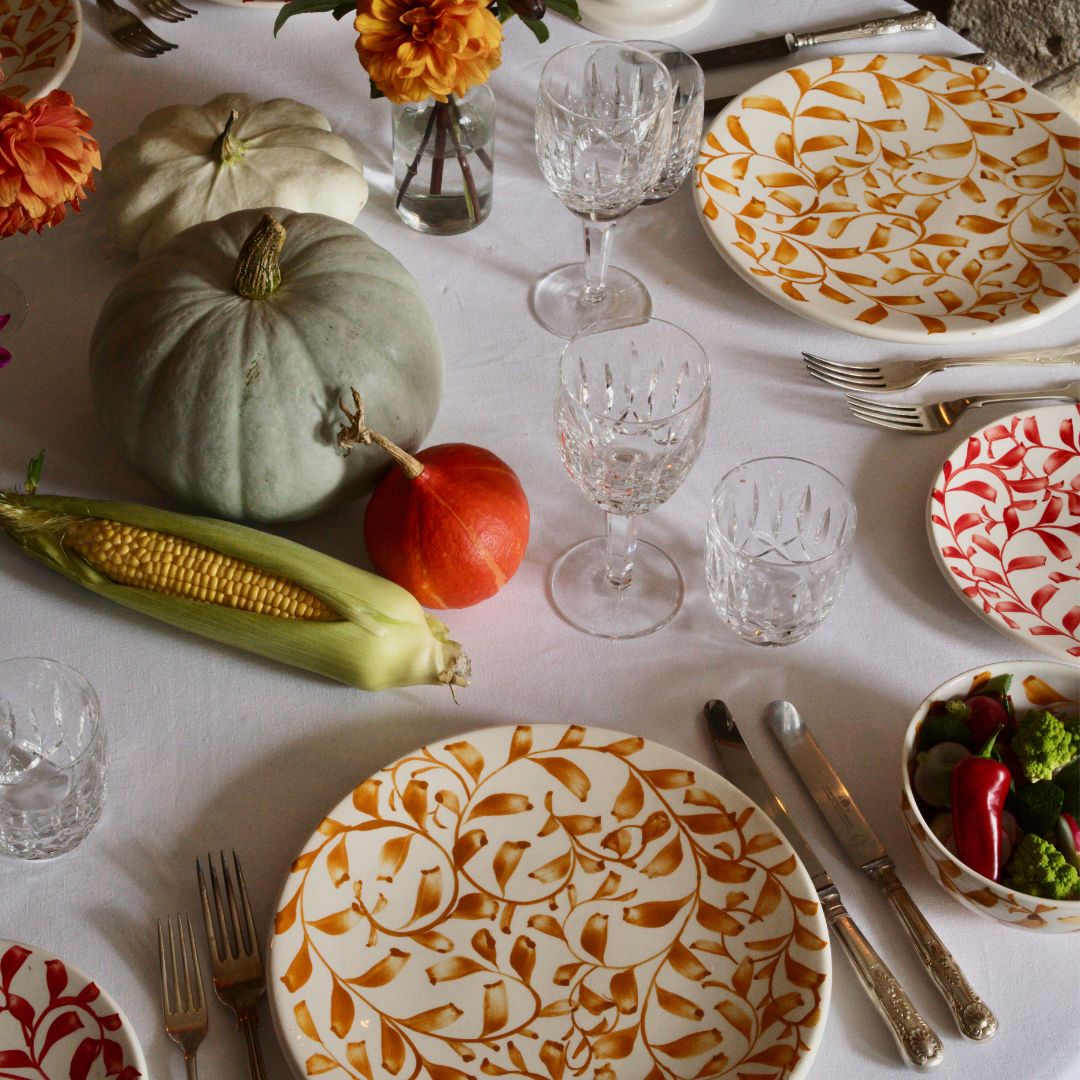 Yellow Scroll Dinner Plate (Set of 4)