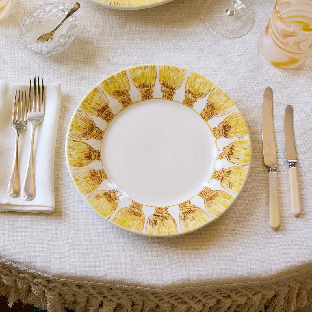 Sunflower Yellow Tassel Dessert Plate
