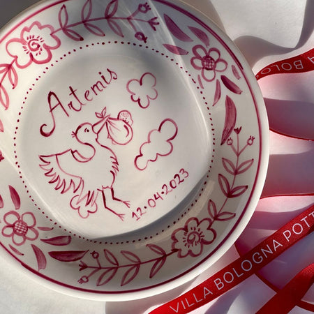 Personalised Rose Pink Birth Plate