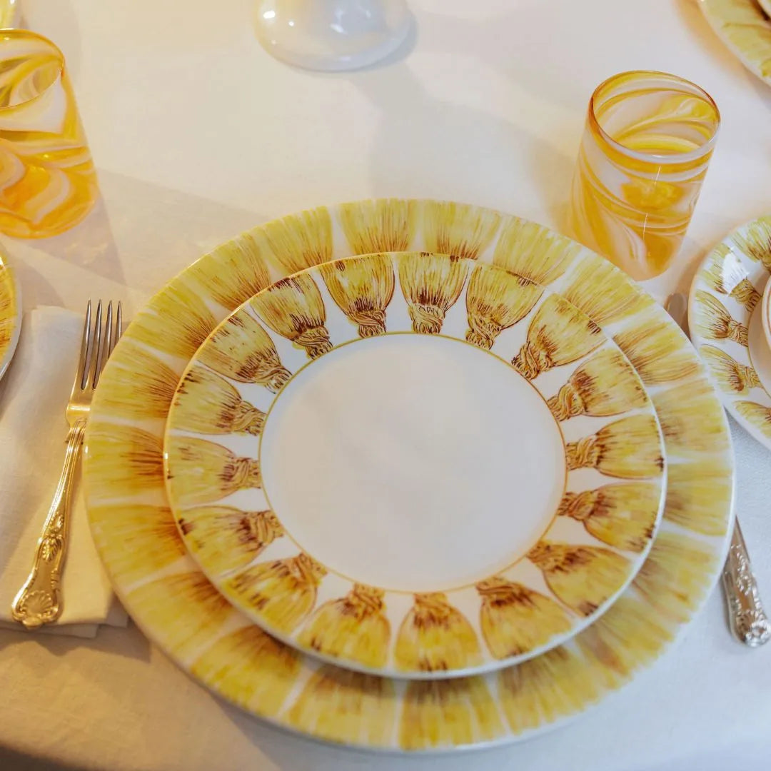 Sunflower Yellow Tassel Dessert Plate