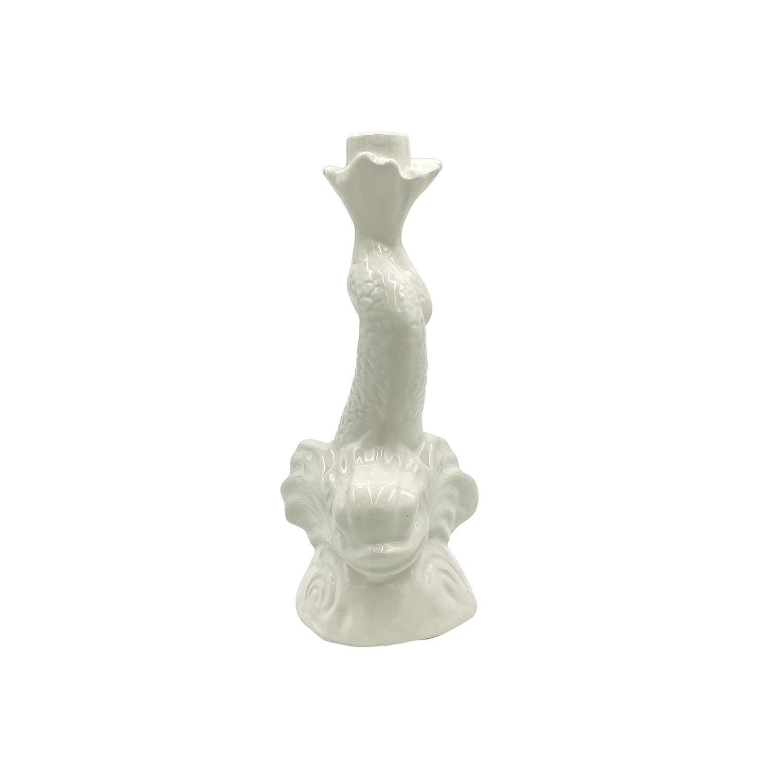 Cream Dolphin Candlestick