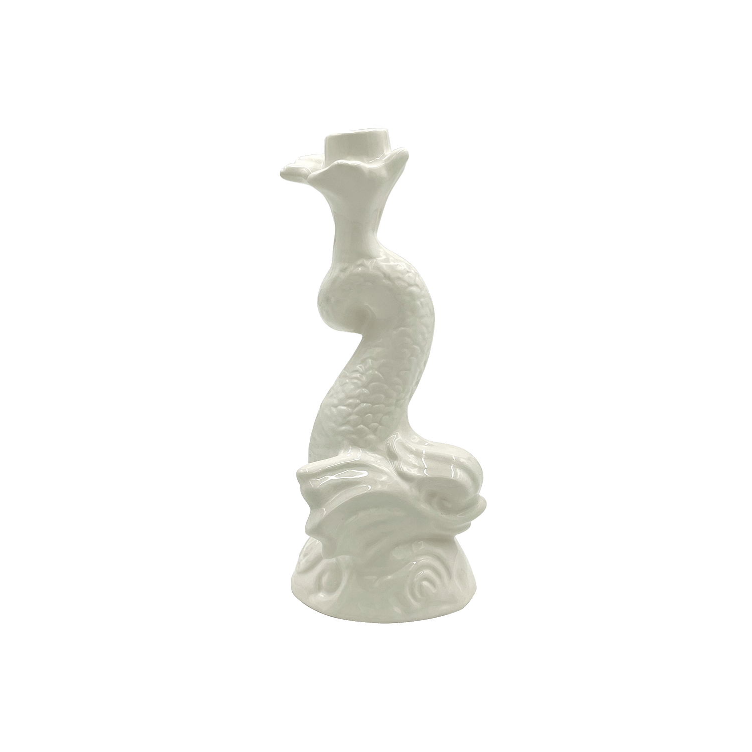 Cream Dolphin Candlestick