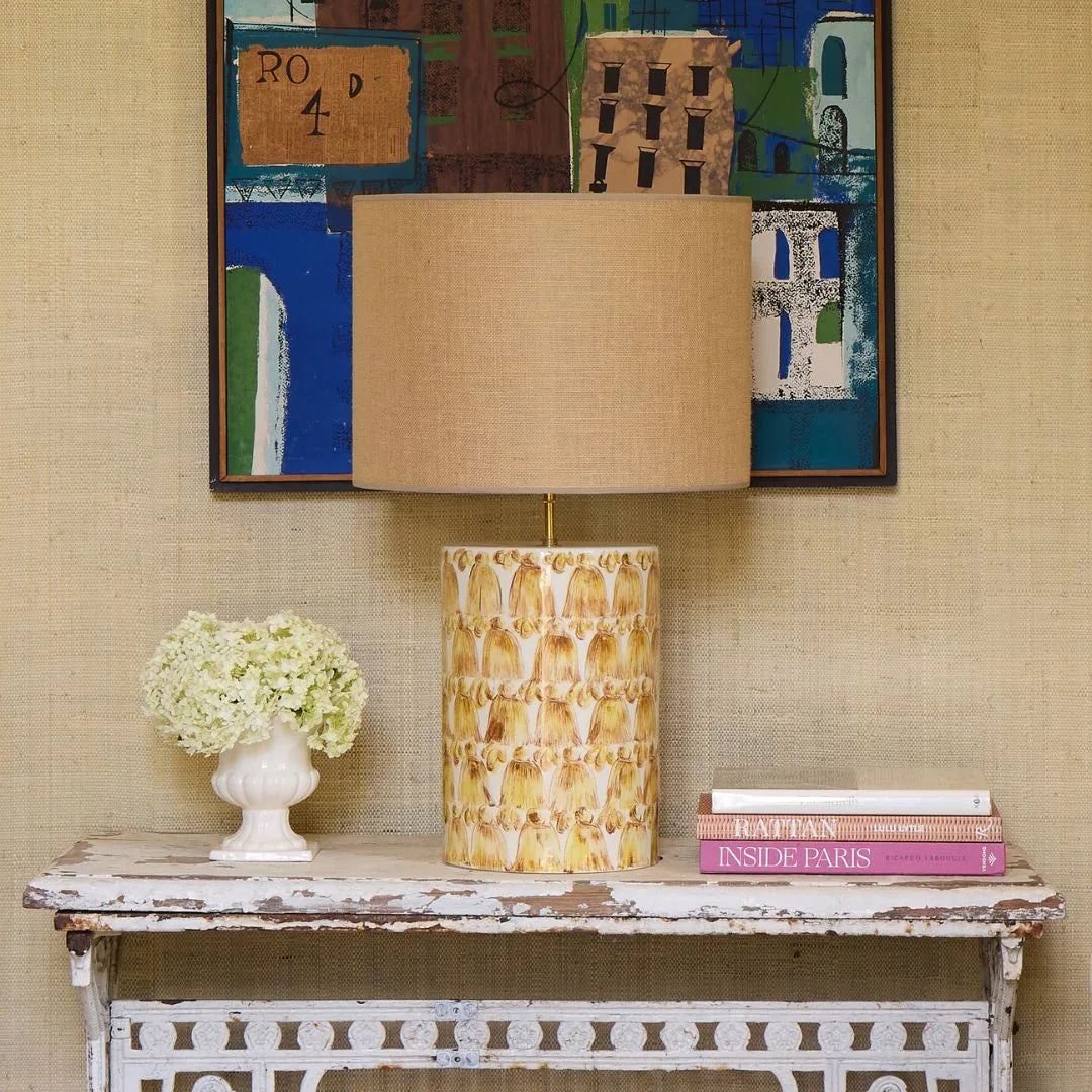 Sunflower Yellow Fringe Table Lamp