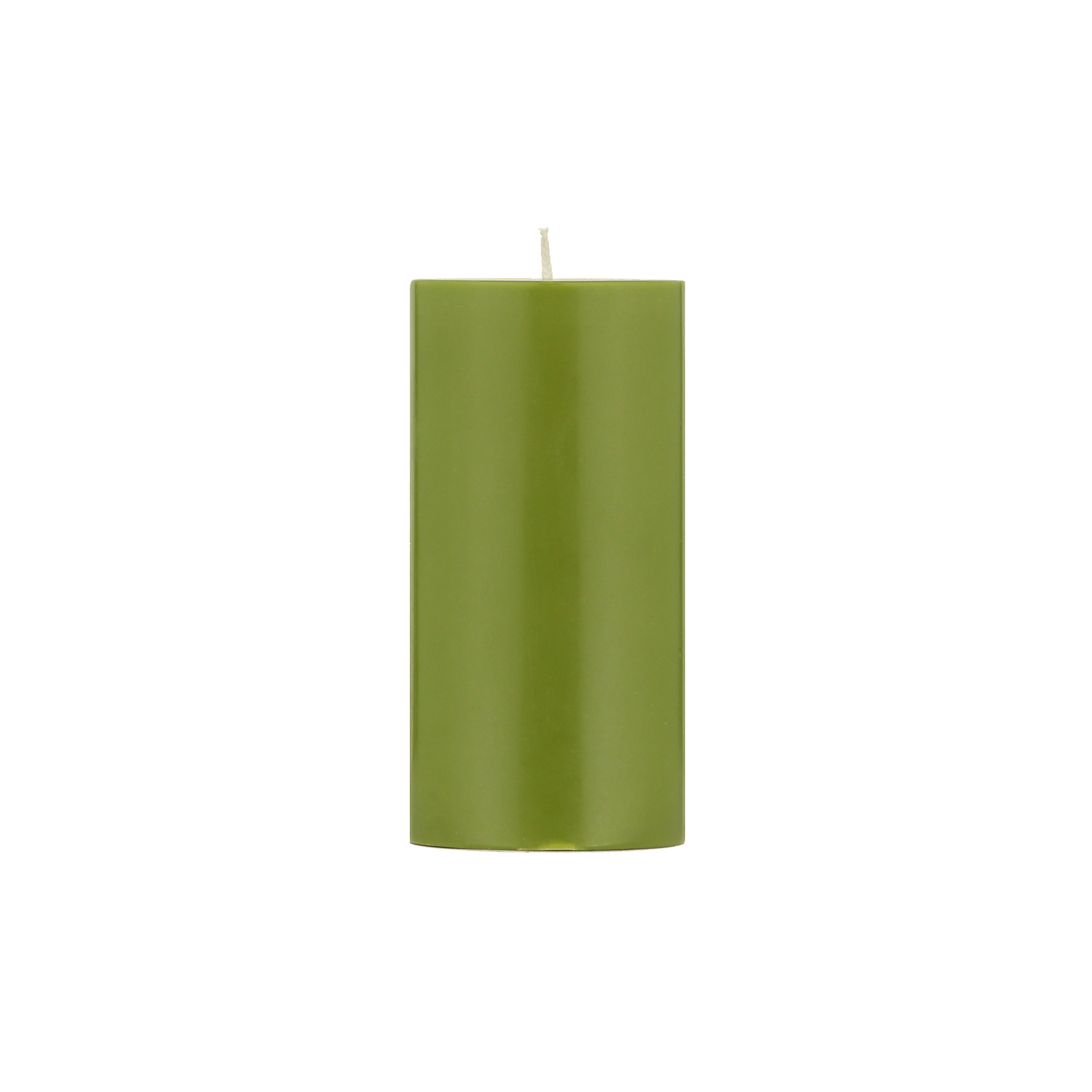 Olive Green Pillar Candle 15cm