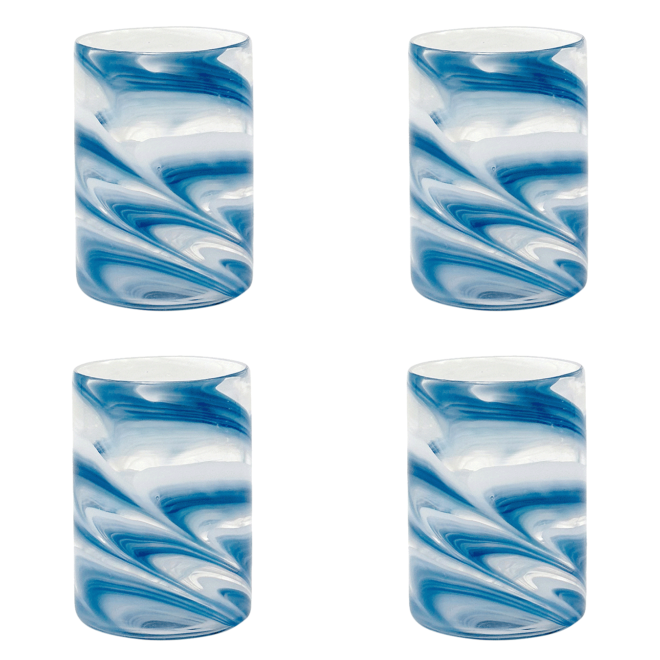 Sea Blue Bellotto Tumblers (Set of 4)