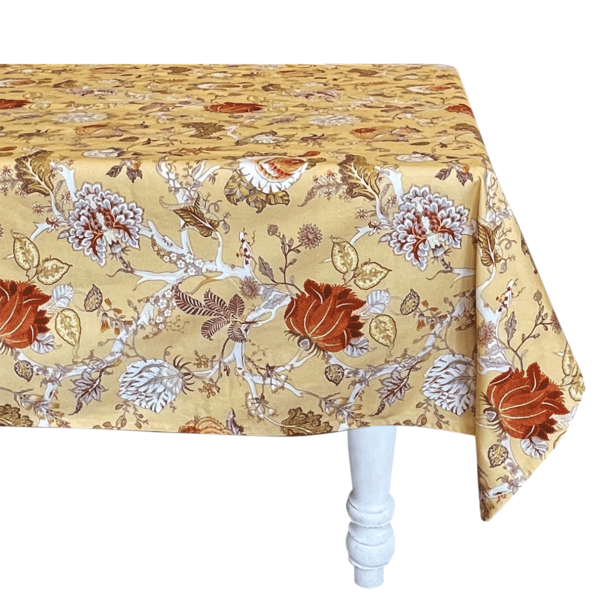 Butter Yellow Chintz Tablecloth