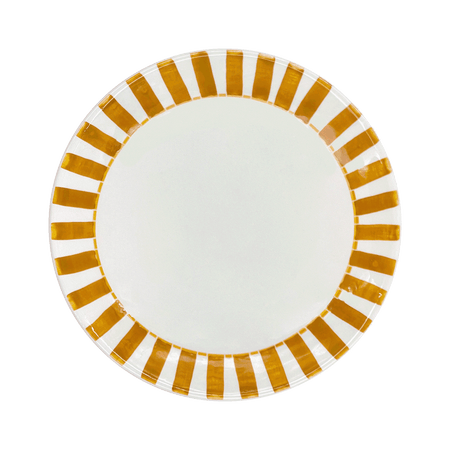 Yellow Stripes Dinner Plate