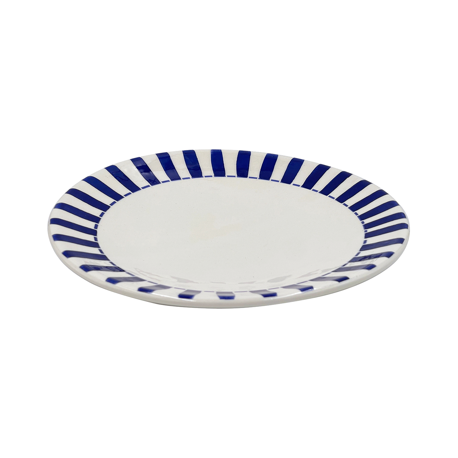 Navy Blue Stripes Dinner Plate