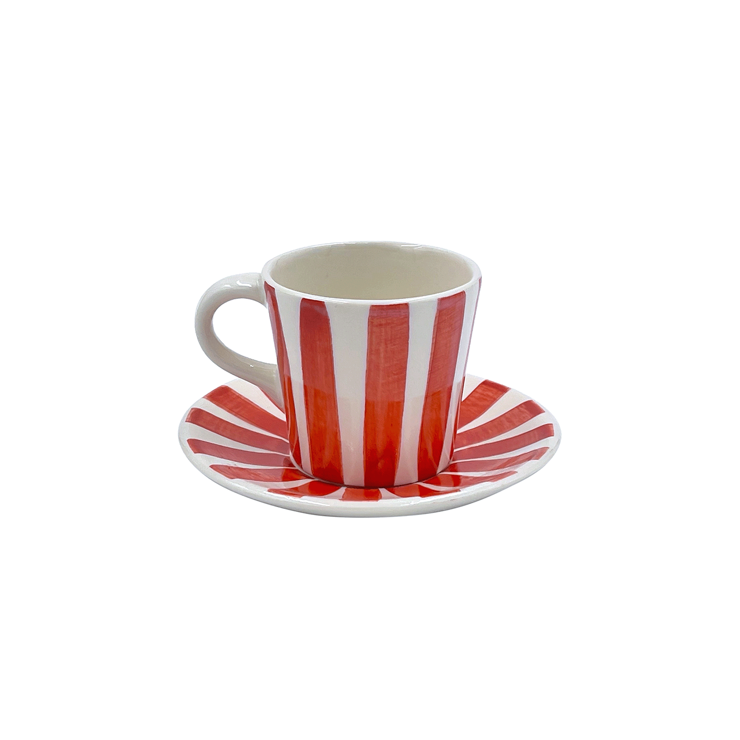 Red Stripes Espresso Cup & Saucer