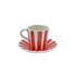 Red Stripes Espresso Cup & Saucer