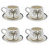 Palm Coffee Cup & Saucers (Set of 4)