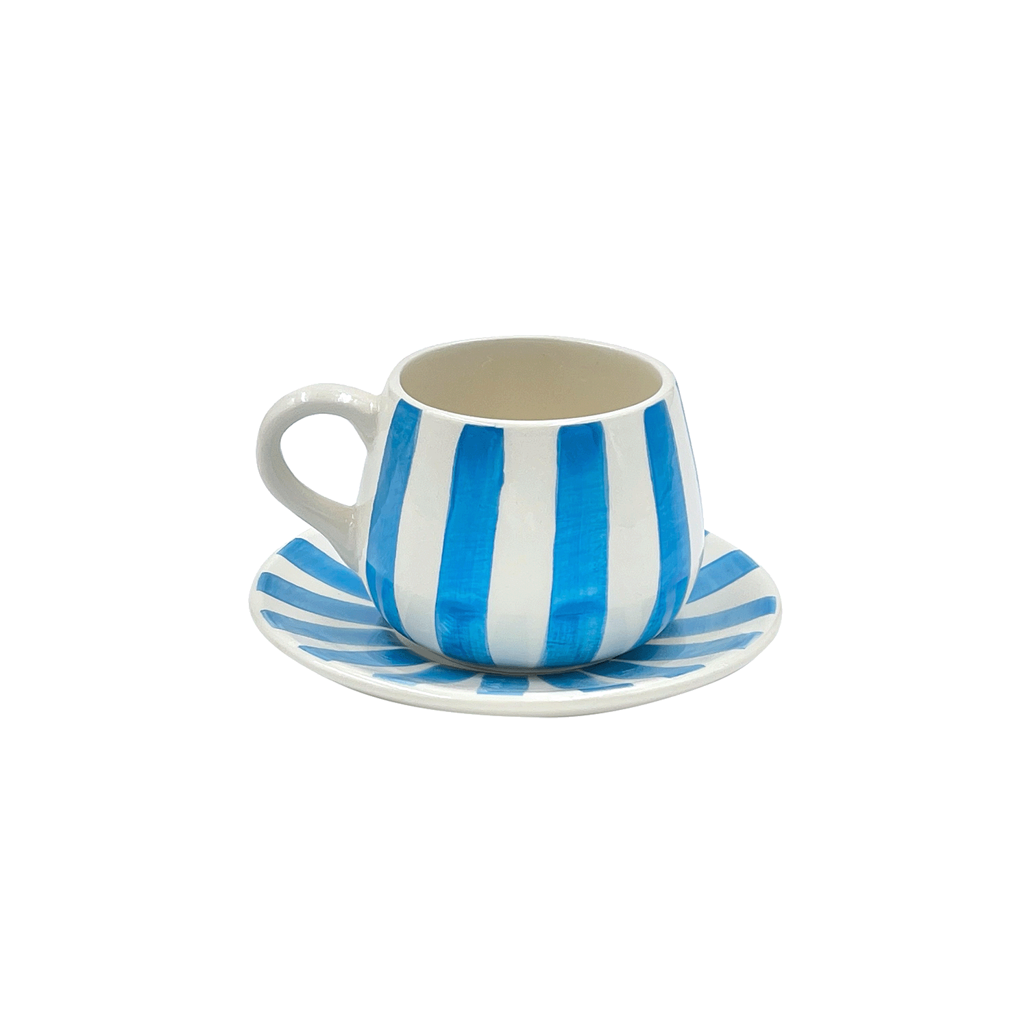 Light Blue Stripes Coffee Cup & Saucer