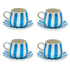 Light Blue Stripes Coffee Cup & Saucers (Set of 4)