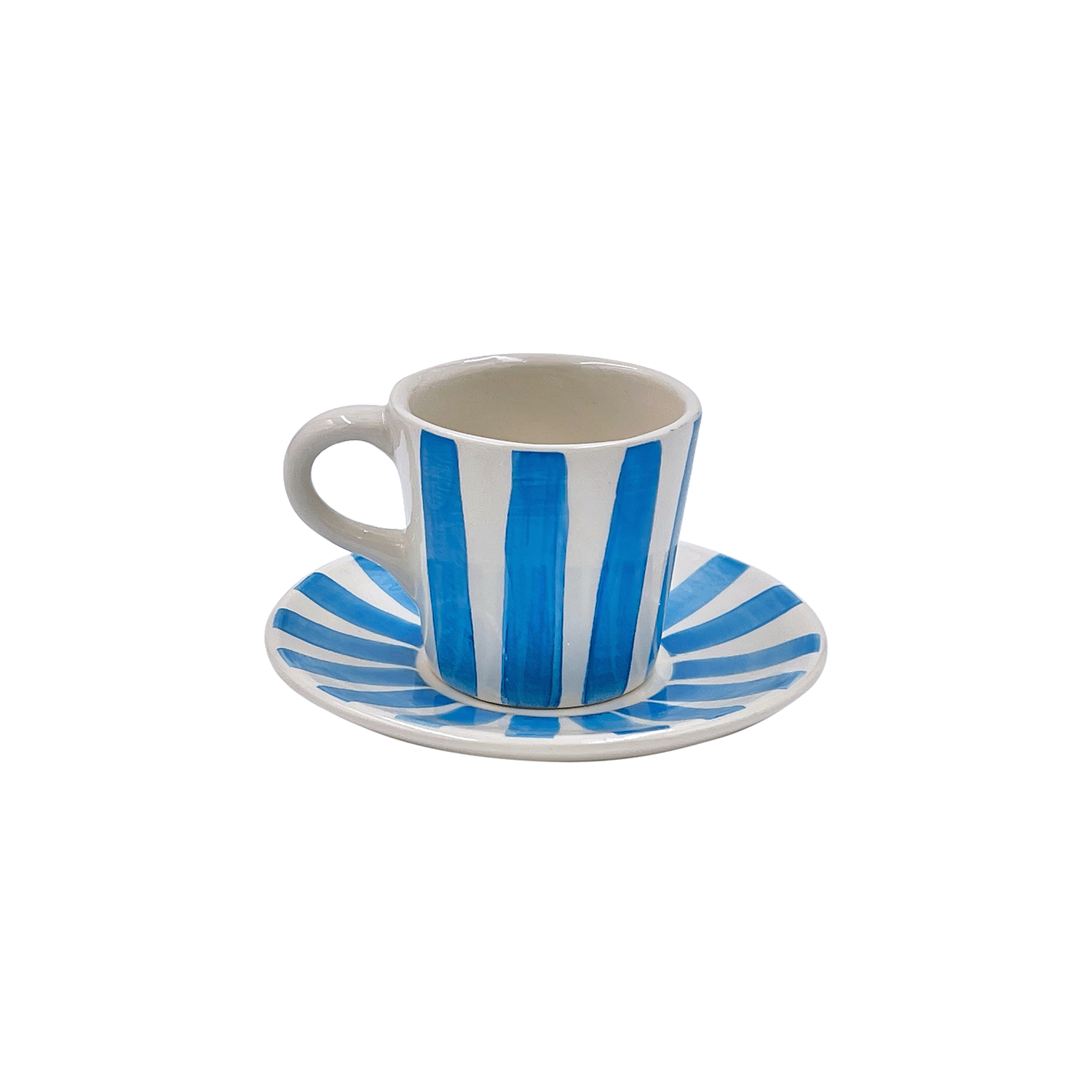 Light Blue Stripes Espresso Cup & Saucer