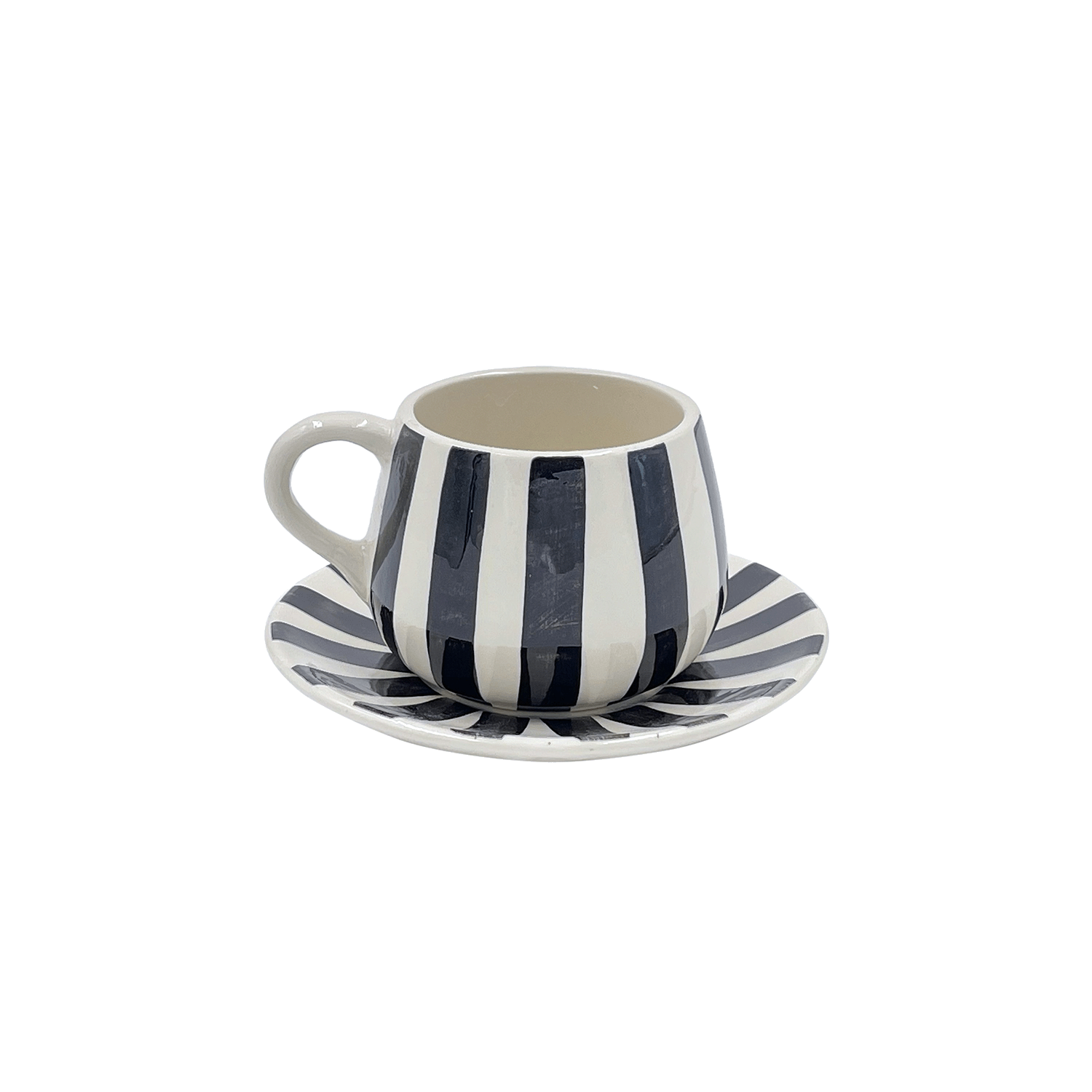 Black Stripes Coffee Cup & Saucer