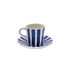 Navy Blue Stripes Espresso Cup & Saucer