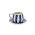 Navy Blue Stripes Coffee Cup & Saucer