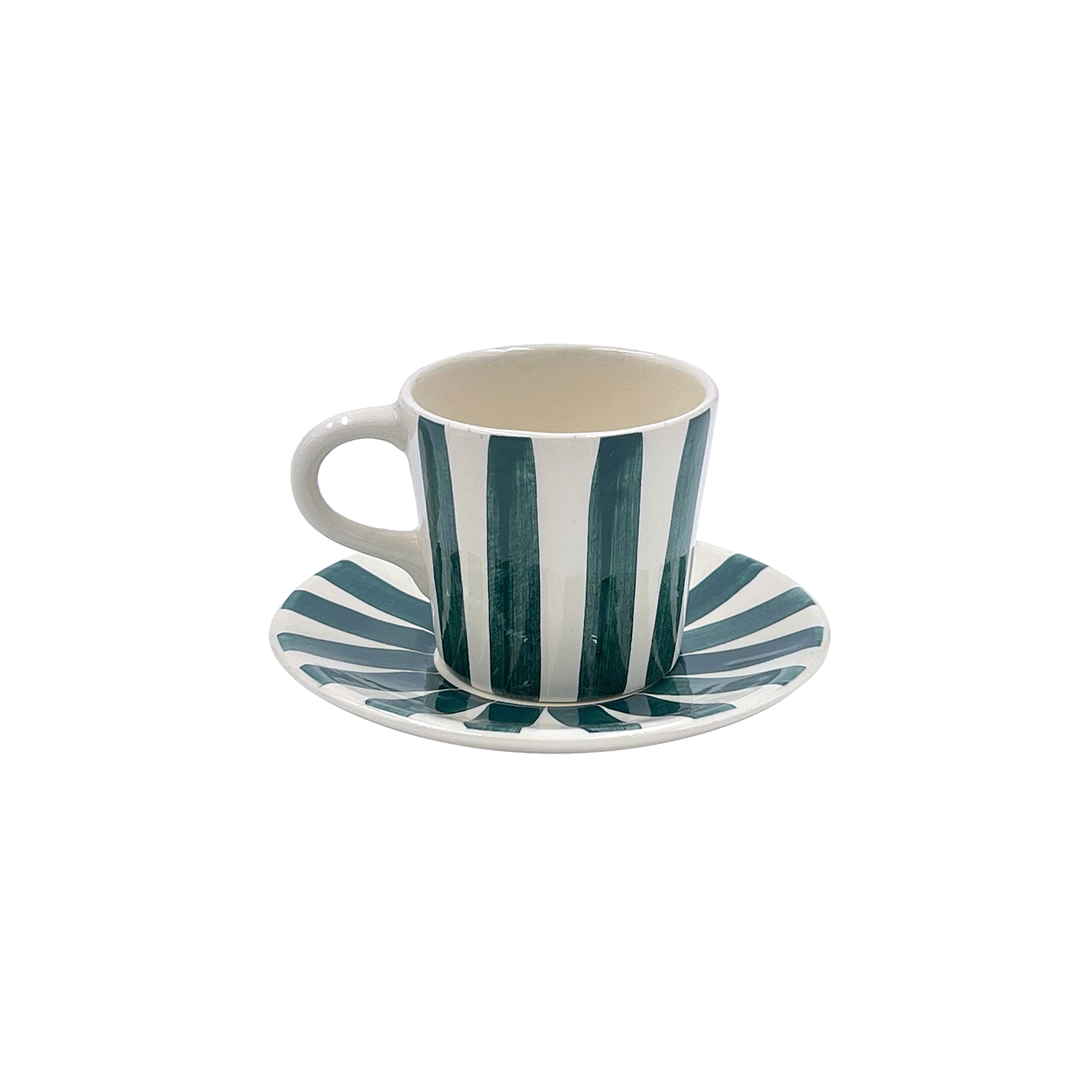 Green Stripes Espresso Cup & Saucer