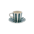 Green Stripes Espresso Cup & Saucer