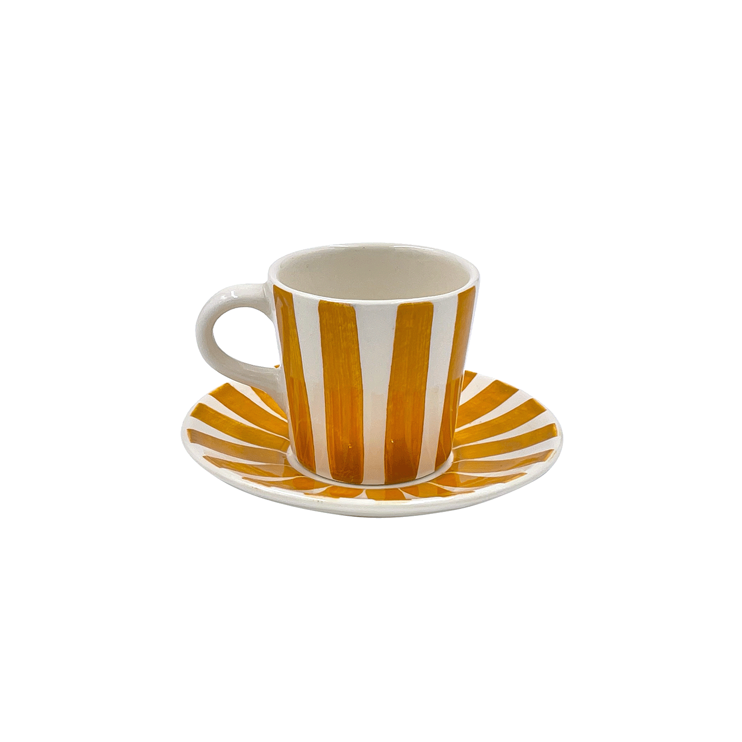 Yellow Stripes Espresso Cup & Saucer