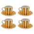 Yellow Stripes Espresso Cup & Saucers (Set of 4)