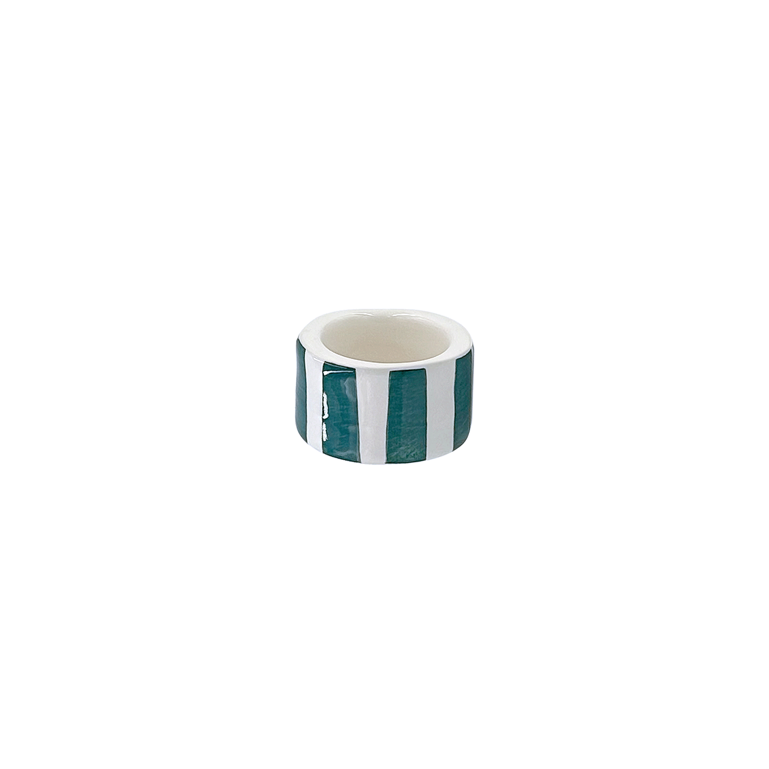 Green Stripes Napkin Ring