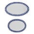 Navy Blue Stripes Serving Platters (Set of 2)