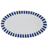 Large Navy Blue Stripes Oval Platter