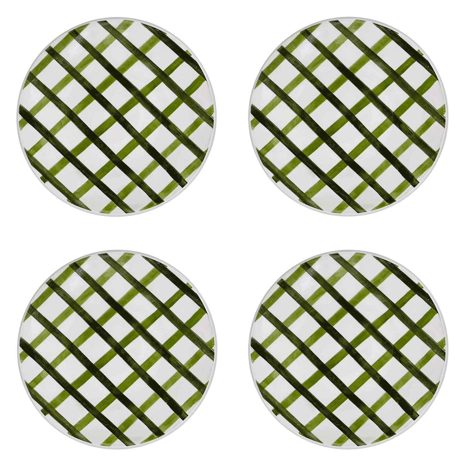 Green Trellis Dinner Plates (Set of 4)