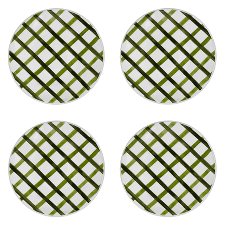 Green Trellis Dinner Plates (Set of 4)