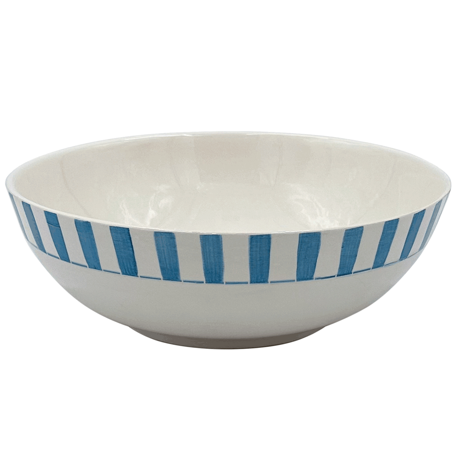 Light Blue Stripes Salad Bowl