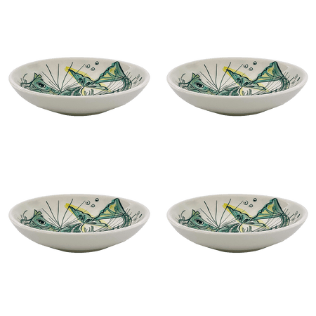 Green Aldo Fish Pasta Bowls (Set of 4)