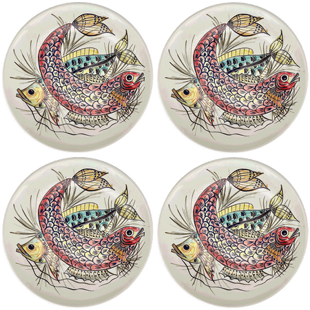 Red Aldo Fish Charger Plates (Set of 4)