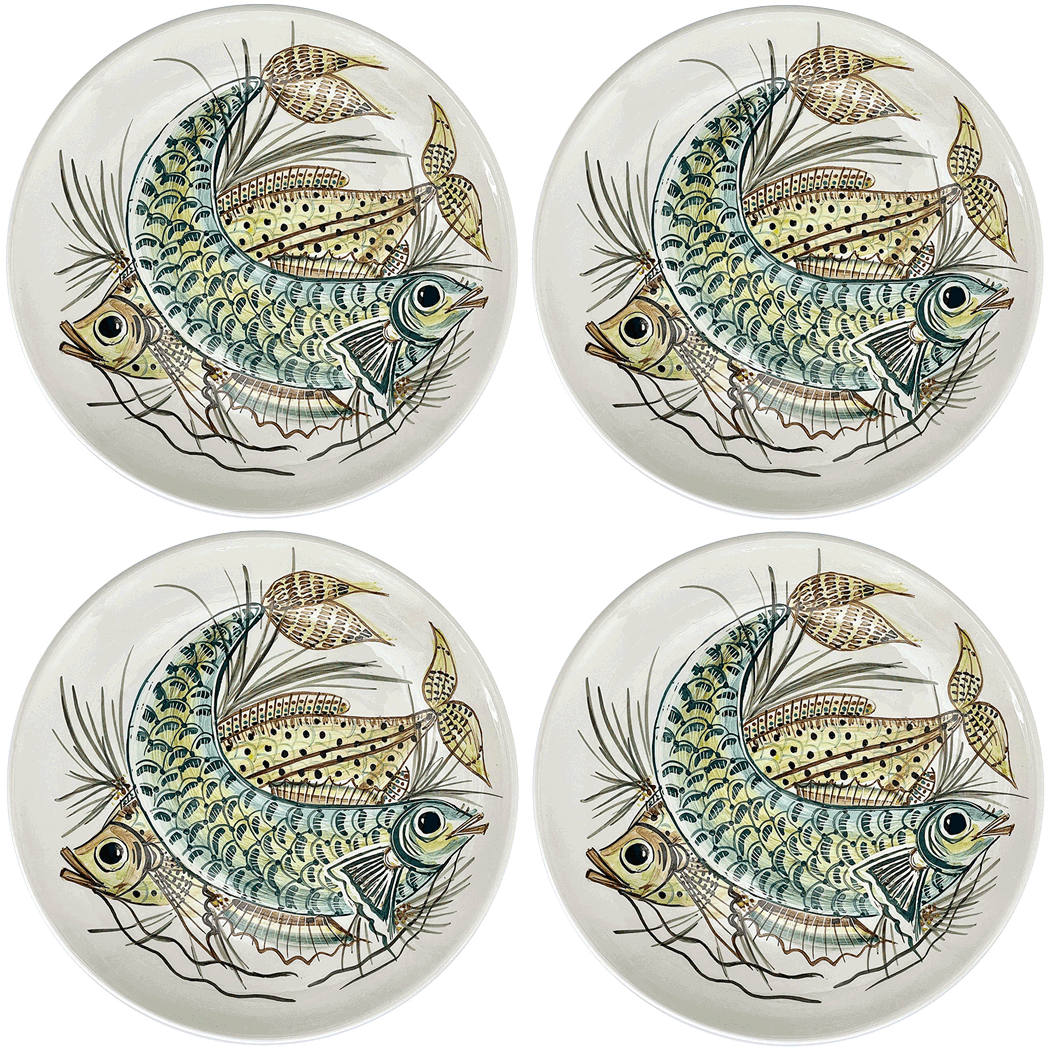 Yellow Aldo Fish Charger Plates (Set of 4)