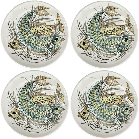 Yellow Aldo Fish Charger Plates (Set of 4)