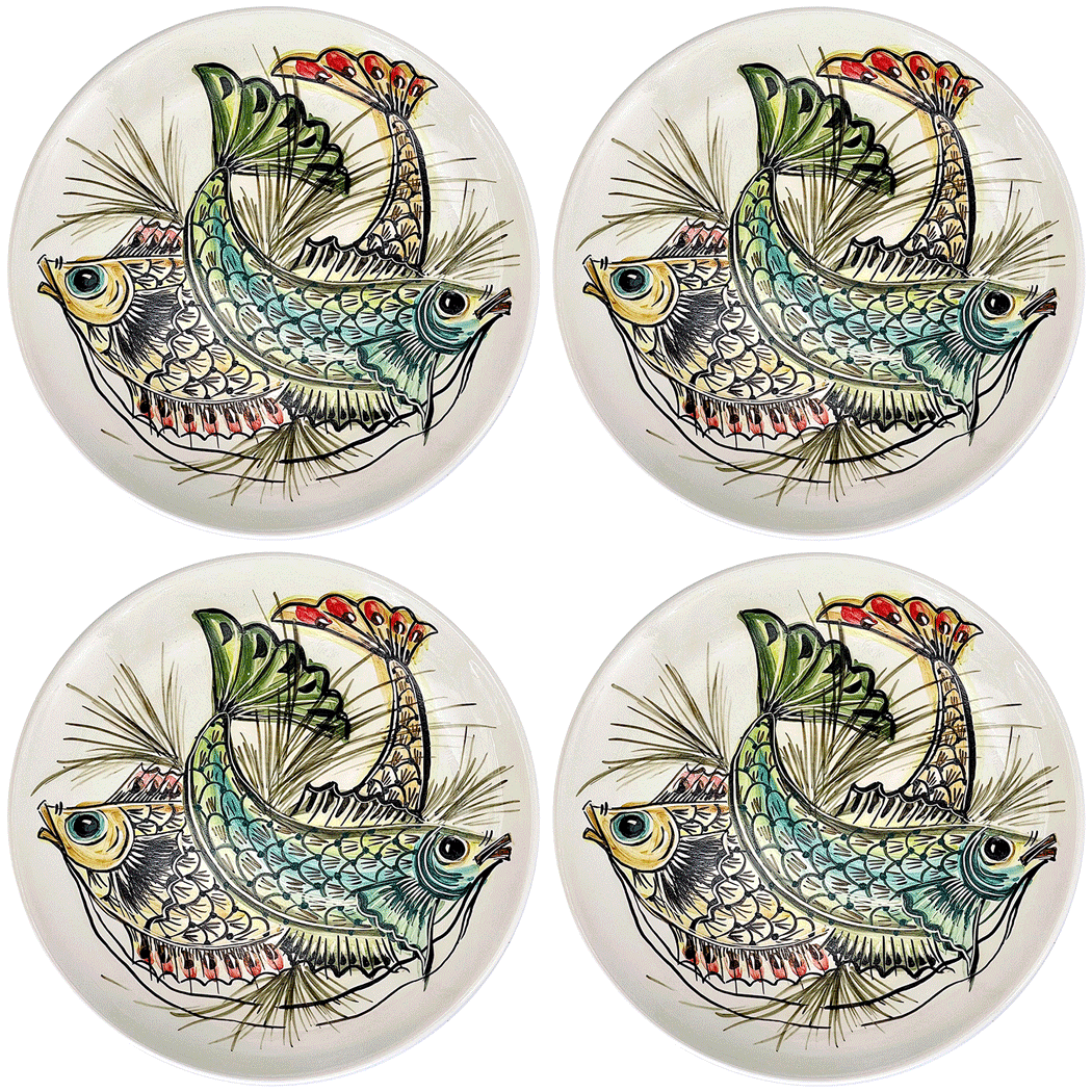 Blue Aldo Fish Charger Plates (Set of 4)